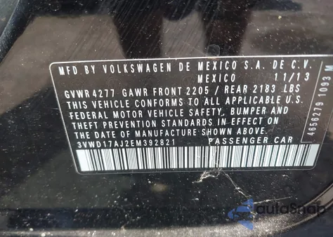 2014 Volkswagen Jetta 1.8T Se from USA, damaged, VIN 3VWD17AJ2EM392821